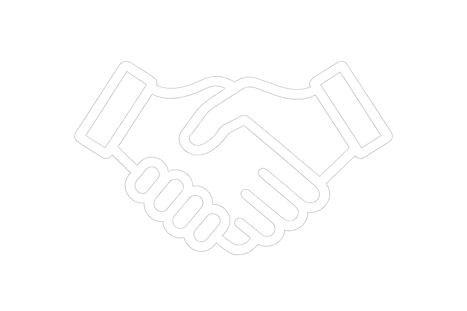 hands shaking icon white on transparent background